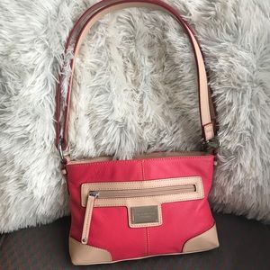 NWOT Tignanello Leather Pink/Sand Crossbody